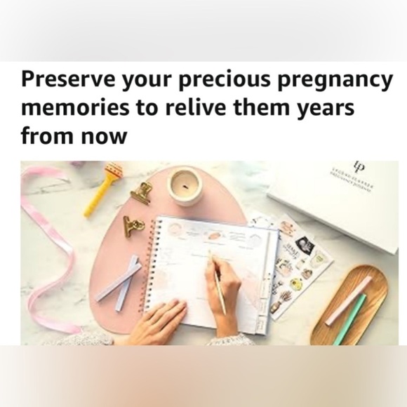 Pregnancy Journal & Memory Book Great First Time Mom Gift Keepsake Rose Gold NIP - Picture 8 of 16